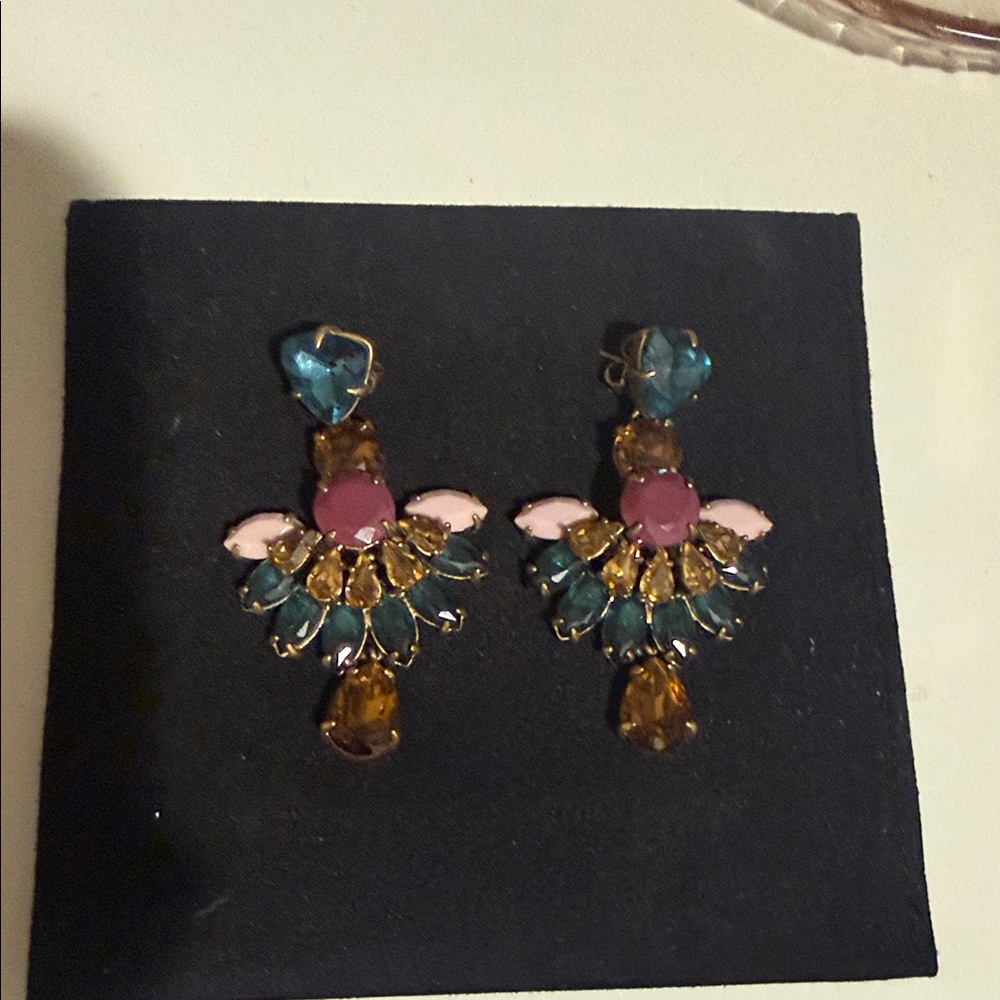 J. Crew Pink and Blue Statement Earrings
